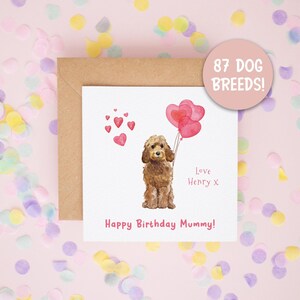 犬種を問わず送れる誕生日カード、犬のお母さんへの誕生日カード、犬からのハッピーバレンタインデー、犬からのカード、パーソナライズされた犬用カード #677
