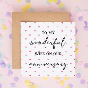 Anniversary Card for Wife, Romantic Wife Card, To My Wife on Our Anniversary Card, Wedding Anniversary Card, Wife 1st Anniversary Gift #991