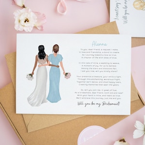 Personalised Will You Be My Bridesmaid Card, Bridesmaid Poem Gift, Bridesmaid Proposal Cards, Bridesmaid Proposal Gifts, Thank You Card #744