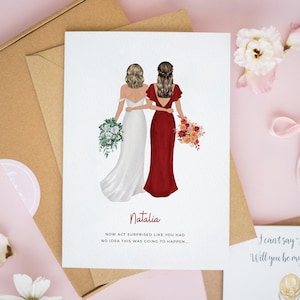 Personalised Bridesmaid Card, Will You Be My Bridesmaid, Bridesmaid Proposal Cards, Bridesmaid Gift, Bridesmaid Maid of Honour Card #787
