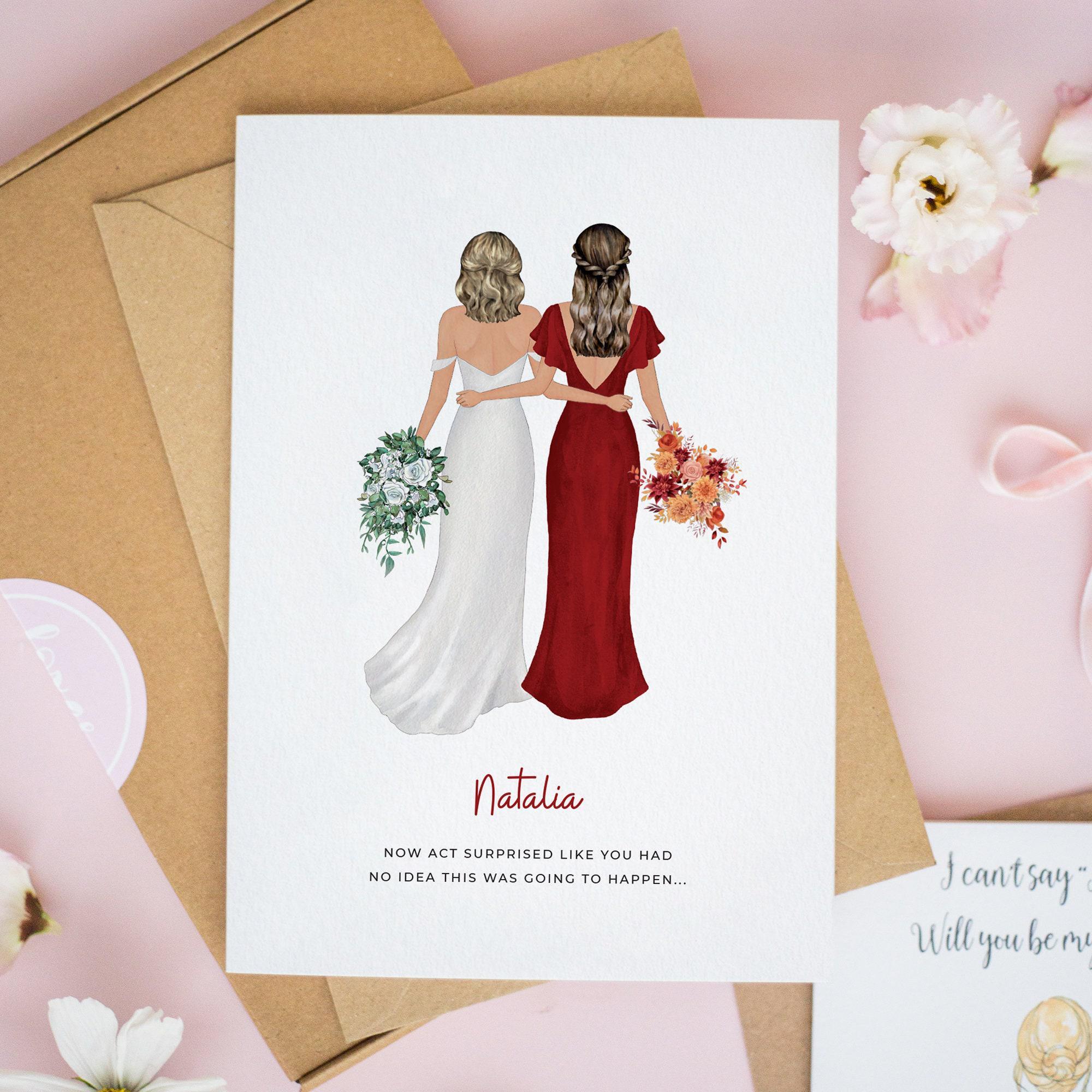 Personalised Bridesmaid Card, Will You Be My Bridesmaid, Bridesmaid Proposal Cards, Bridesmaid Gift, Bridesmaid Maid of Honour Card #787