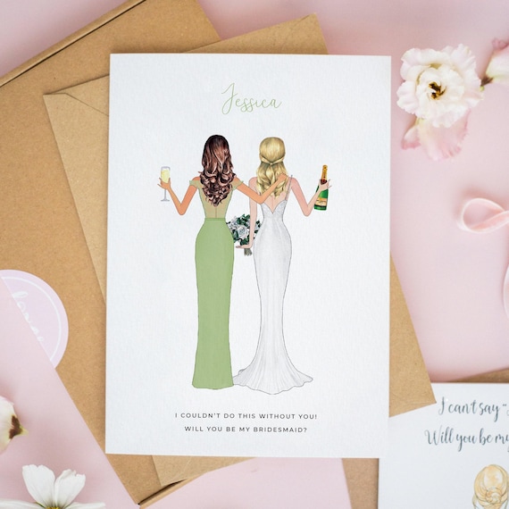 Personalised Will You Be My Bridesmaid Card, Bridesmaid Proposal Cards, Bridesmaid Card, Thank You Bridesmaid Gift, Bridesmaid Proposal #523