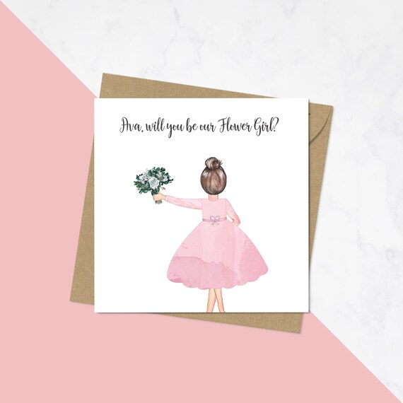 personalised flower girl proposal card will you be our