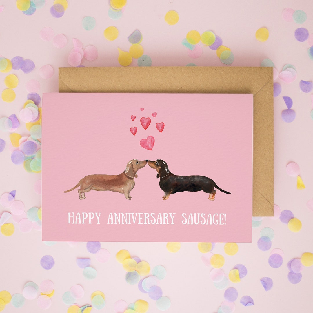 Sausage Dog Anniversary Card, Dachshund Cards, Happy Anniversary Cards ...
