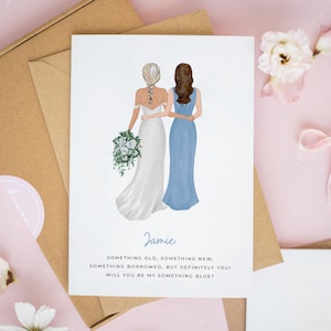 Be My Something Blue Card, Bridesmaid Cards, Will You Be My Bridesmaid, Best Friend Wedding Card, House Party Cards, Maid of Honor Card #881
