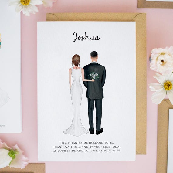 To My Groom on Our Wedding Day, To My Groom Card, To My Husband Card, Bride & Groom Card, To my Wife on Our Wedding Day Card, Bride #588