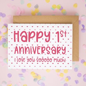 Tarjeta de 1.er aniversario, Feliz aniversario, Aniversario de bodas, Tarjeta de "Te amo", Tarjeta de amor, Tarjetas para esposo, Tarjetas para esposa, Regalo de papel n.° 891