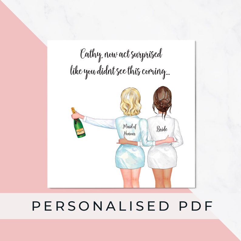 Digital Download Card Personalised Bridesmaid Proposal Card | Etsy