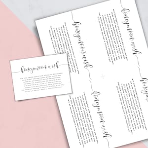Honeymoon Wish // Wedding Gift Poem // Instant Download // PDF Digital Download File // ID-001