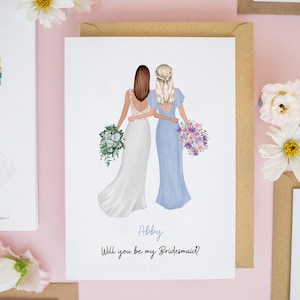 Personalised Bridesmaid Card, Will You Be My Bridesmaid, Bridesmaid Proposal Cards, Bridesmaid Gift, Bridesmaid Maid of Honour Card #806
