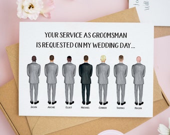 Personalised Groomsman Proposal Cards, Be My Best Man Card, Bachelor Party Cards, Will You Be My Groomsman, Suit Up, Groomsman Proposal #614