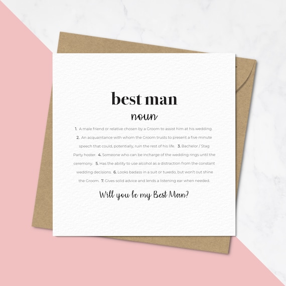 Best Man Definition Card Will You Be My Groomsman Cards Page Etsy