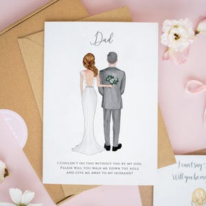 Dad Will You Give Me Away Card, Will You Walk Me Down The Aisle Card, Dad Wedding Day Card, Father of the Bride Gifts, Personalised #755