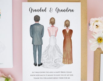 To My Grandparents on My Wedding Day, Grandpa & Grandma Card, Will You Walk Me Down The Aisle, Mum and Dad Wedding Cards, Wedding Cards #563