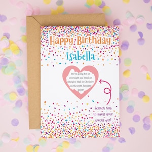 Carte d'anniversaire à gratter, carte d'anniversaire à gratter et à révéler, carte d'anniversaire à gratter, cadeaux d'anniversaire pour elle, carte de voyage personnalisée