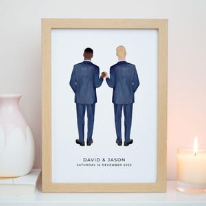 Gepersonaliseerde meneer en heer-afdruk, bruidegom-afdruk, op je trouwdag Cadeau, huwelijkscadeau, 1e huwelijksverjaardag, huwelijkscadeaus #P031