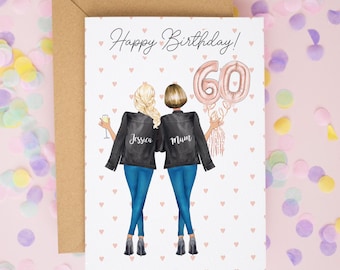Carte 60e anniversaire maman, carte joyeux anniversaire, carte d'anniversaire maman, carte 60e anniversaire maman, carte 60e anniversaire personnalisée, cadeau 60e anniversaire