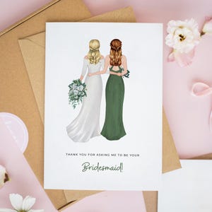 Thanks For Asking Me To Be Your Bridesmaid Card, Bridesmaid Acceptance Card, Yes I'll Be Your Maid of Honour, Bridesmaid Proposal Cards #758