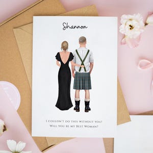 Personalised Scottish Best Woman Card, Scottish Wedding Cards, Will You Be My Groomswoman Card, Mother of the Groom Keepsake Gifts #981
