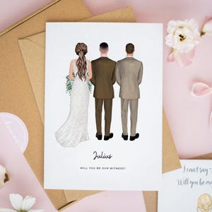 Will You Be Our Witness Card, Personalised Wedding Witness Card, Father of the Bride Card, Wedding Officiant Card, Will You Marry Us Cards