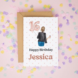 16.Geburtstagskarte, Schwester Geburtstagskarte, Beste Freundin Geburtstagskarte, Teenager Geburtstagskarte, personalisierte Sweet 16 Geburtstagskarten #762