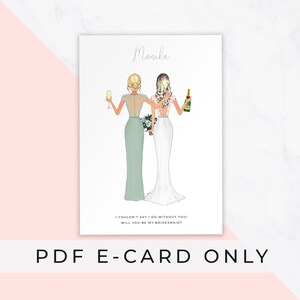 Printable Bridesmaid Card, Personalised Bridesmaid Proposal Card, Will ...