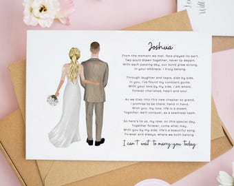 To My Husband On Our Wedding Day Card, To My Groom, Bride and Groom Card, Personalised Wedding Day, To My Husband Wedding Day Cards #749