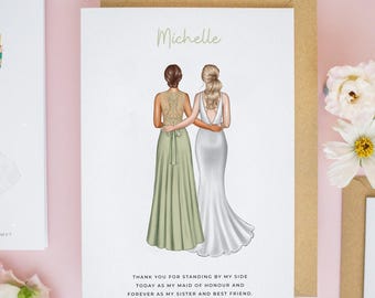 Personalised Bridesmaid Proposal Card: Custom Bridal Party Thank You