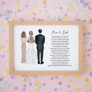 To My Parents on My Wedding Day, Mum & Dad Wedding Cards, Mom and Dad Gift, Parents of the Bride Gift, Wedding Gifts and Presents #P017