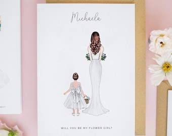 Flower Girl Proposal Card, Personalised Will You Be My Flower Girl, Junior Bridesmaid, Thank You Bridesmaid Card, Bridesmaid Proposal #586