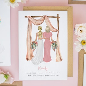 Personalised Bridesmaid Card, Will You Be My Bridesmaid, Bridesmaid Proposal Cards, Bridesmaid Gift, Bridesmaid Maid of Honour Card #808