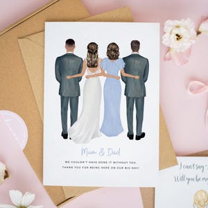 To My Parents On My Wedding Day Card, Personalised Cards, Will You Give Me Away, Walk Me Down The Aisle, Mother and Father of the Bride #803