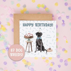Tarjeta de cumpleaños para cualquier raza de perro, tarjeta de cumpleaños para mamá de perro, feliz cumpleaños de parte del perro, tarjetas de cumpleaños de parte del perro, tarjeta personalizada para perro n.° 711
