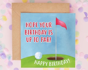 Funny Golf Birthday Card for Dad: Up To Par Pun