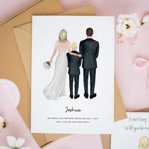 Will You Be Our Page Boy Card, Ring Bearer Cards, Usher Proposal Cards, Junior Best Man Gift, Personalised Junior Groomsman Card #792