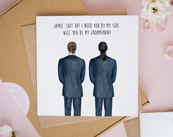 Suit Up! Will You Be My Groomsman? Groomsman Cards, Best Man Card, Will You Be My Best Man, Personalised Groomsman Invitation Cards #408