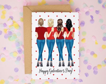 Galentine's Day Card, Best Friend Valentine's Card, Valentine's Cards for Girlfriend, Valentine's Day Card for Friends, Personalised Cards