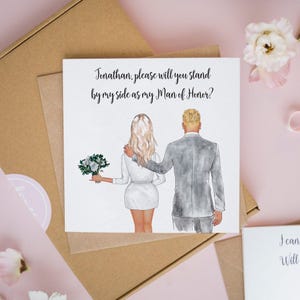 Personalised Bridesman Proposal Card, Will You Be My Bridesman, Man of Honour Card, Bridesman Gifts, Be My Best Man Card, Personalised #329