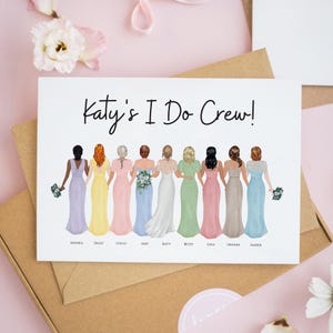 Personalised I Do Crew Card, Personalised Bridesmaid Proposal Cards, Will You Be my Bridesmaid Cards, Bridesmaid Cards, Bride Gift #606