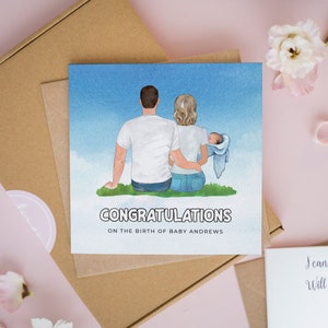 Carte personnalisée pour nouveau-né, Félicitations pour votre nouveau-né, Carte de nouveau-né, fille, Carte de nouveau-né, Cadeau de naissance, Impression de nouveau-né #740