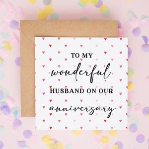 Carte d'anniversaire pour mari, carte de mari romantique, à mon mari sur notre carte d'anniversaire, jolie carte d'anniversaire de mariage, cadeau pour mari #990