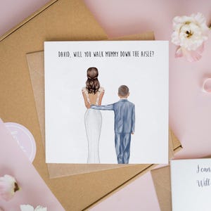 Personalised Son Walk Me Down The Aisle Card, Will You Be My Ring Bearer, Be Our Page Boy Card, Ring Security Card, Can't Say I Do #364