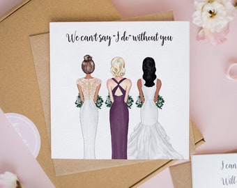 Will You Be Our Bridesmaid, Same Sex Marriage, Mrs & Mrs Wedding Card, Lesbian Brides Card, Bridesmaid Proposal Cards, Personalised #407