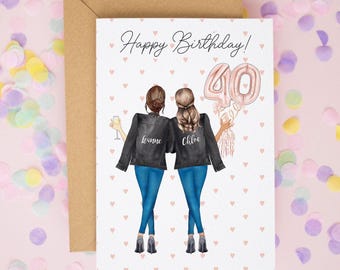 40th Birthday Card, Sister Birthday Card, Best Friend Birthday Card, Forty Birthday, Friendship Card, 40th Birthday Gift Personalised #615