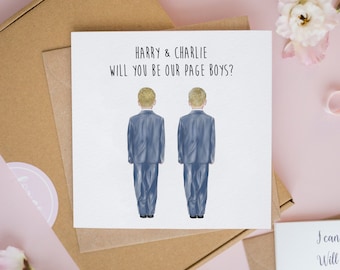 Will You Be Our Page Boys, Ring Bearer Card, Will You Be Our Ring Bearer, Little Brother Wedding Cards, Personalised Page Boy Cards #593