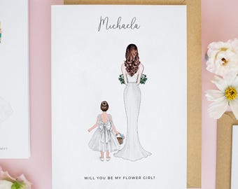 Flower Girl Proposal Card, Personalised Will You Be My Flower Girl, Junior Bridesmaid, Thank You Bridesmaid Card, Bridesmaid Proposal #586