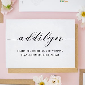 Personalised Wedding Thank You Card, Thank you Bridesmaid Card, Thank you Groomsman Card, Wedding Hair Stylist Card, Wedding Cards 597 image 1