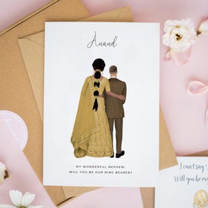 Personalised Indian Ring Bearer Card, Asian Wedding Cards, Pakistani Wedding Card, Will You Be Our Page Boy Card, Junior Groomsman Card #855