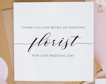 Wedding Florist Thank You Card: Elegant Flower Appreciation