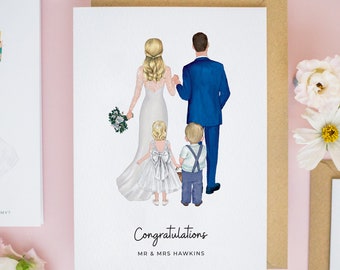 On Your Wedding Day Card, Family Wedding, Bride & Groom Wedding Card, Wedding Gift, Wedding Cards, Newlywed Cards, Congratulations Card #611